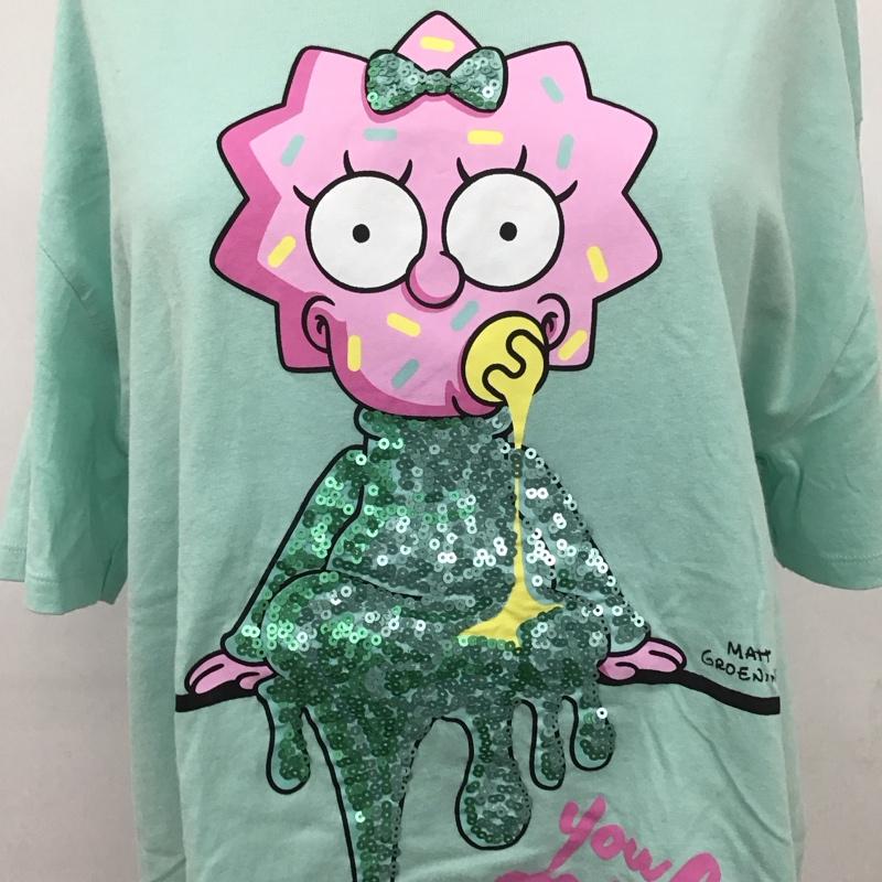 ザラ ZARA Tシャツ 半袖 半袖カットソー プリントTシャツ クルーネックカットソー L プリント 緑 / グリーン / レディース USED 古着 中古 10110450