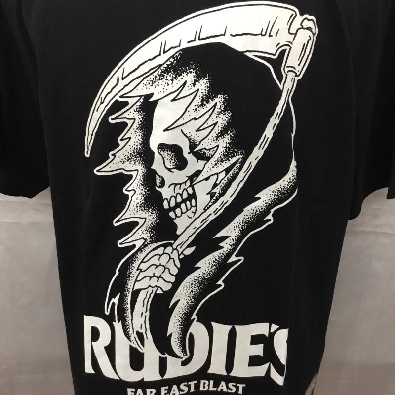 ルーディーズ RUDIES Tシャツ 半袖 半袖カットソー プリントTシャツ クルーネックカットソー 5 プリント 黒 / ブラック /  メンズ USED 古着 中古 10111305