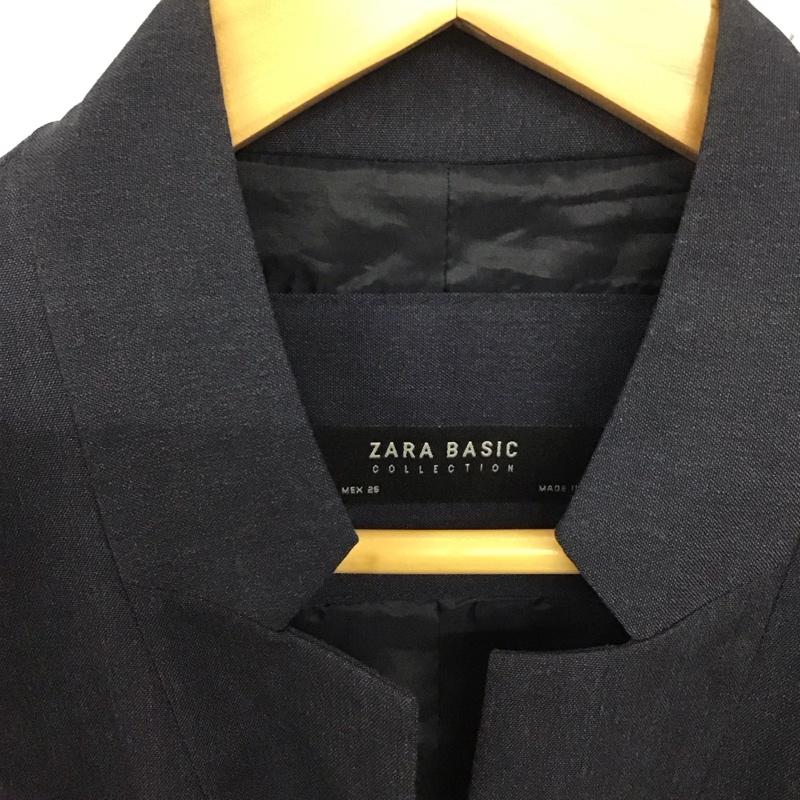ザラベーシック ZARA BASIC ジャケット、上着 ジャケット、ブレザー カジュアルジャケット アウター カラージャケット 36 無地 紺 / ネイビー / レディース USED 古着 中古 10136467
