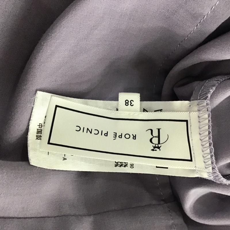 ロペピクニック ROPE PICNIC シャツ、ブラウス 七分袖 GDH-12130-A 2WAY 刺繍レース 7分袖ブラウス 38 無地 紫 / パープル / レディース USED 古着 中古 10138510