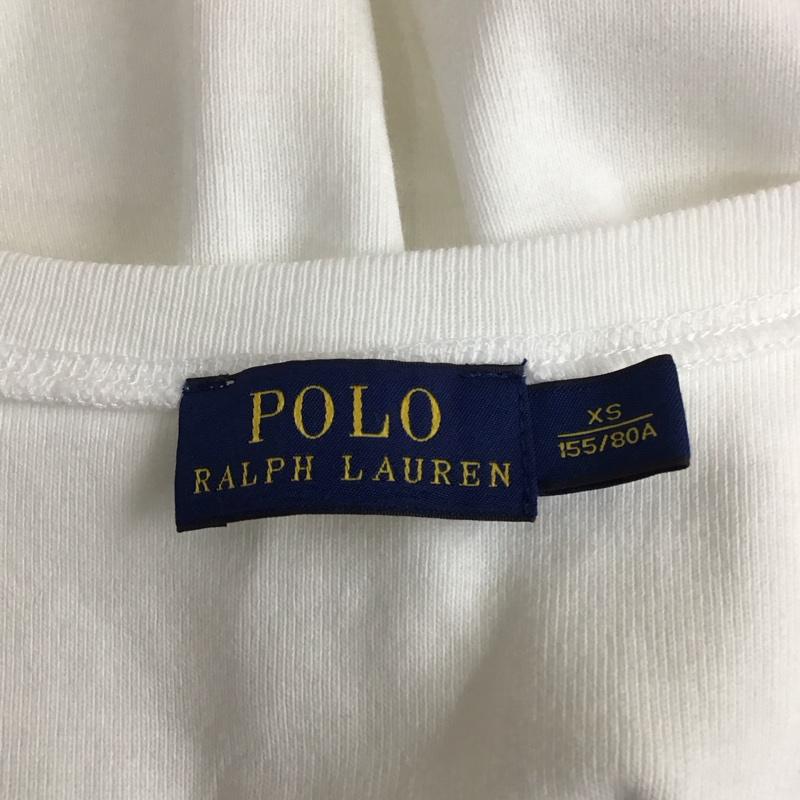 ポロラルフローレン POLO RALPH LAUREN Tシャツ 半袖 半袖カットソー プリントTシャツ Vネックカットソー XS ロゴ、文字 白 / ホワイト / レディース USED 古着 中古 10115970