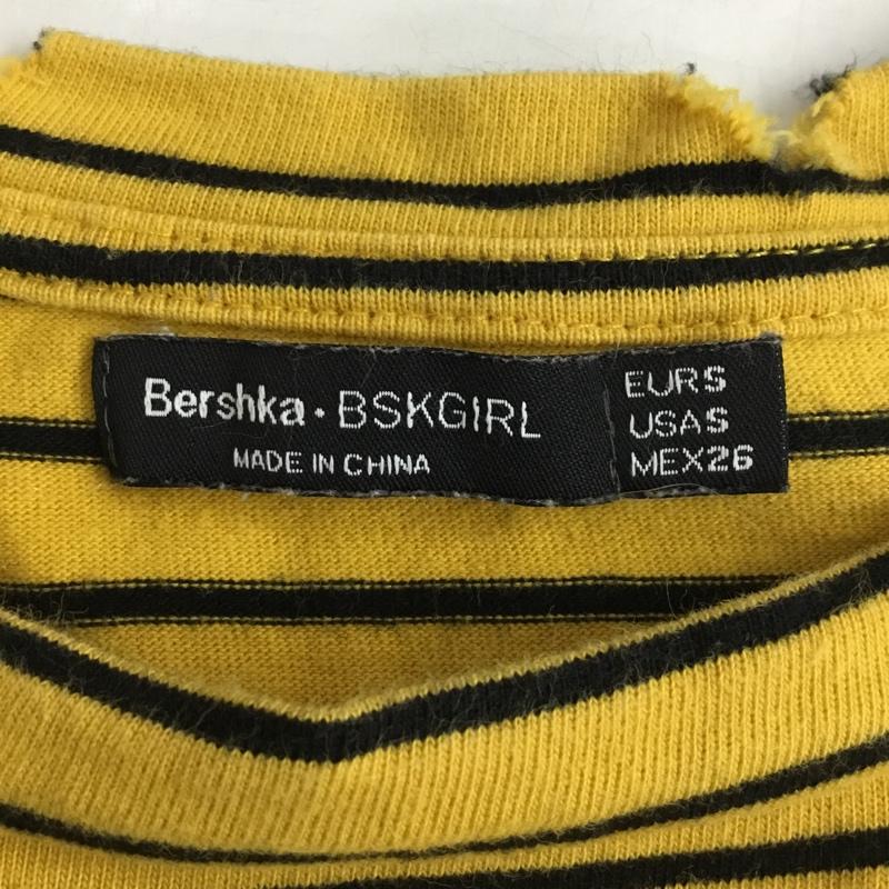 ベルシュカ Bershka カットソー 長袖 長袖カットソー クルーネックカットソー ロングスリーブカットソー ボーダーTシャツ S ボーダー柄 黒 / ブラック / X 黄 / イエロー / レディース USED 古着 中古 10110308