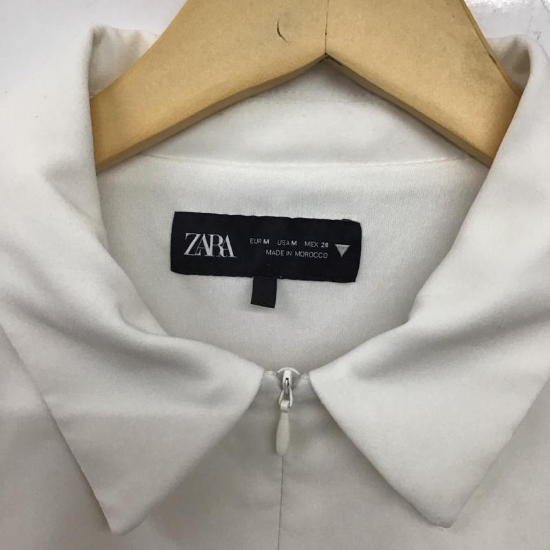 ザラ ZARA ワンピース ミニスカート 半袖 M 無地 白 / ホワイト / レディース USED 古着 中古 10136056