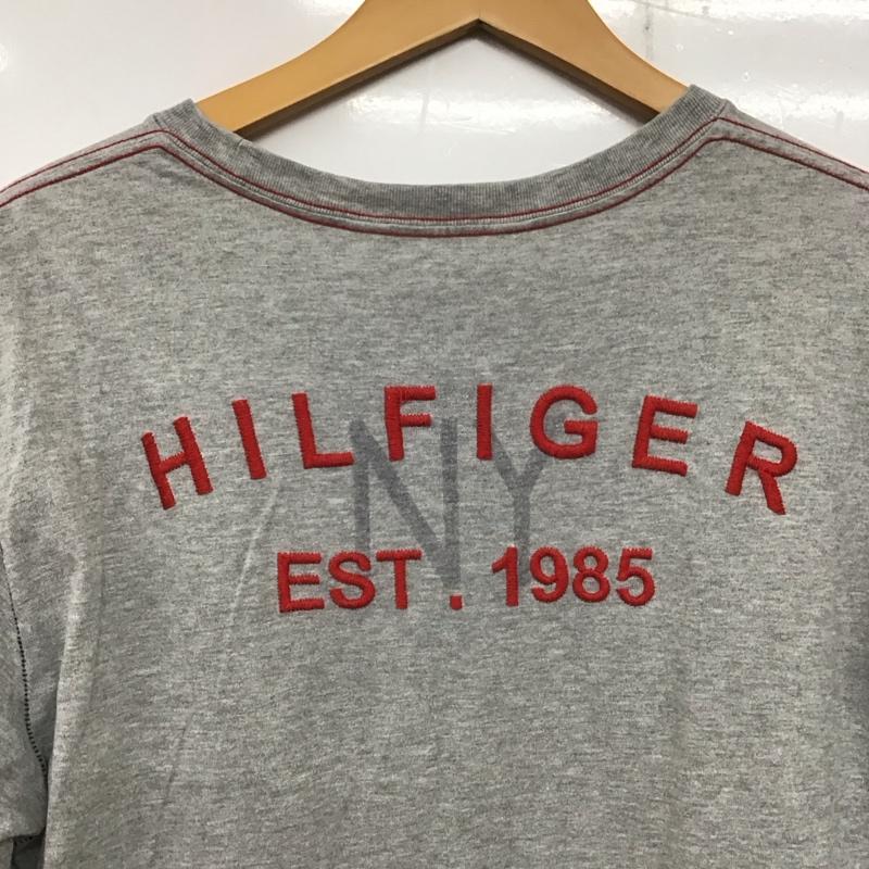 トミーヒルフィガー TOMMY HILFIGER カットソー 長袖 長袖カットソー クルーネックカットソー ロゴカットソー L ロゴ、文字 灰 / グレー / メンズ USED 古着 中古 10137743