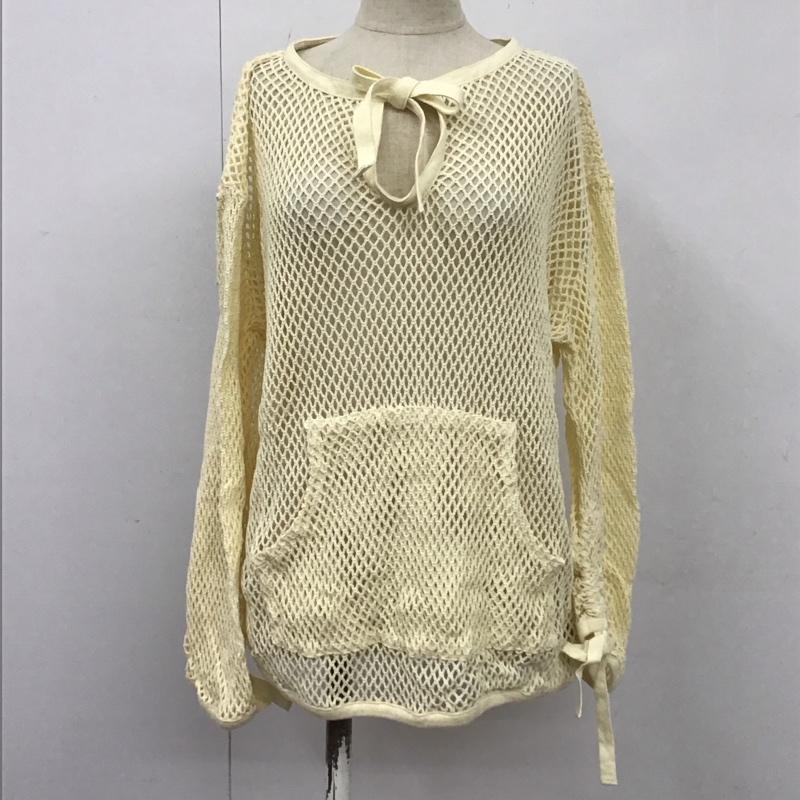 マウジー MOUSSY カットソー 長袖 010GST80-0970 メッシュ スキッパー コットン FREE 無地 アイボリー / アイボリー /  レディース USED 古着 中古 10109023