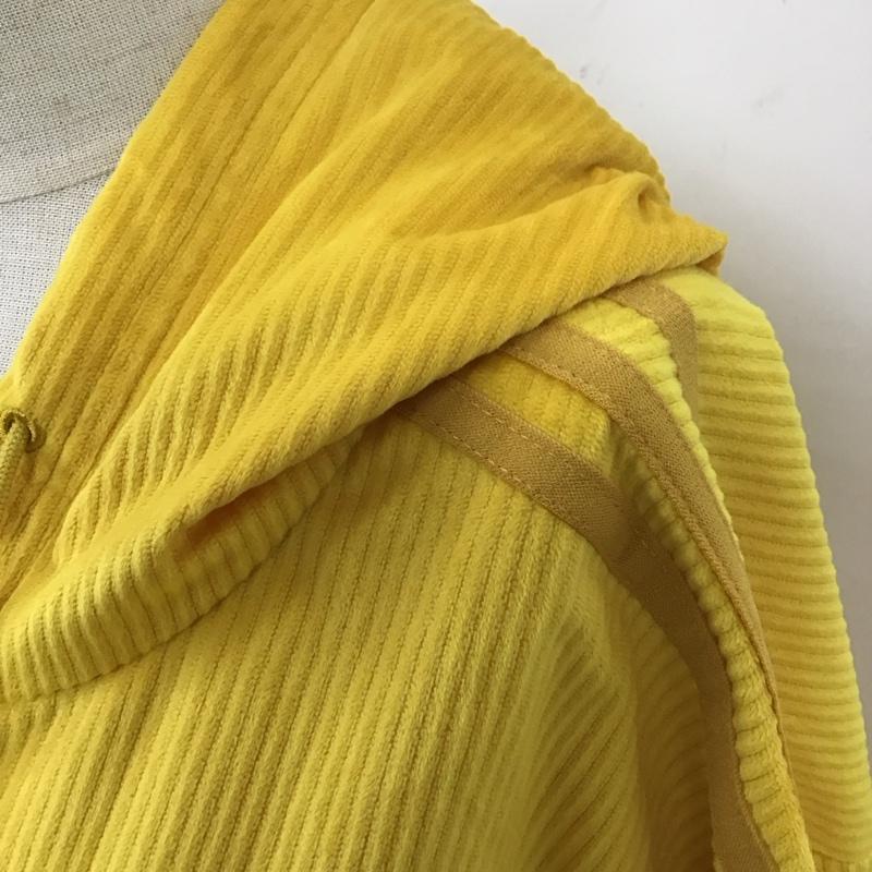 アディダス adidas パーカー 長袖 GU0827 HOODEDTTCORN 長袖パーカー コーデュロイジャケット ジャージ L ロゴ、文字 黄 / イエロー / レディース USED 古着 中古 10110236