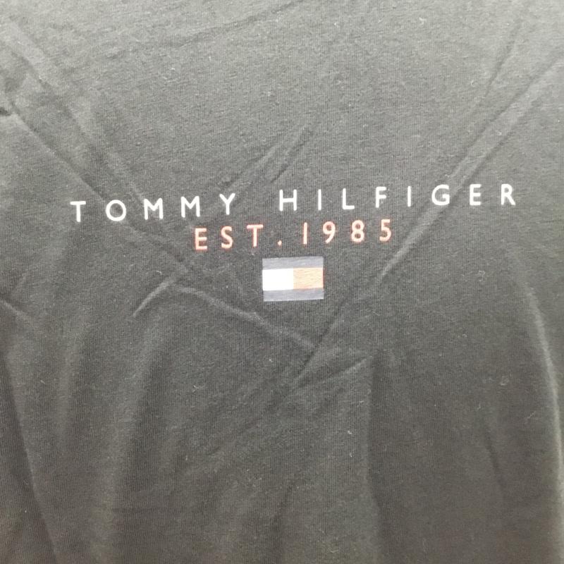 トミーヒルフィガー TOMMY HILFIGER Tシャツ 半袖 半袖カットソー プリントTシャツ クルーネックカットソー L ロゴ、文字 黒 / ブラック /  メンズ USED 古着 中古 10109360