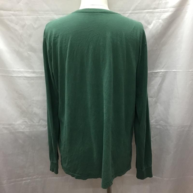 ナイキ NIKE カットソー 長袖 長袖カットソー クルーネックカットソー ロングスリーブカットソー プリントTシャツ XL ロゴ、文字 緑 / グリーン /  メンズ USED 古着 中古 10113288