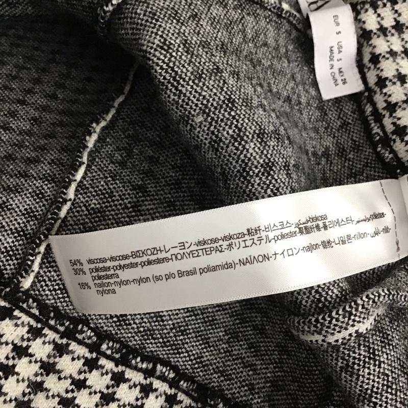 ザラ ZARA ボトムス ボトムス 6873 136 084 ワイドパンツ S 千鳥格子 白 / ホワイト / X 黒 / ブラック / レディース USED 古着 中古 10139156