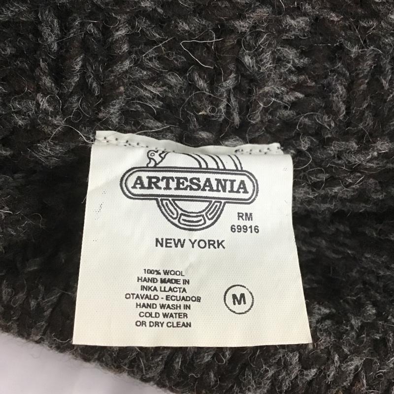 アルテサニア ARTESANIA ニット、セーター 長袖 M 無地 茶 / ブラウン / メンズ USED 古着 中古 10106068