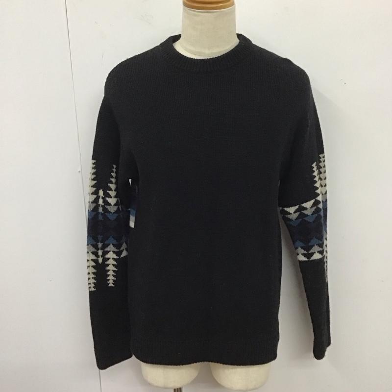 ペンドルトン PENDLETON ニット、セーター 長袖 M 無地 黒 / ブラック / メンズ USED 古着 中古 10124068