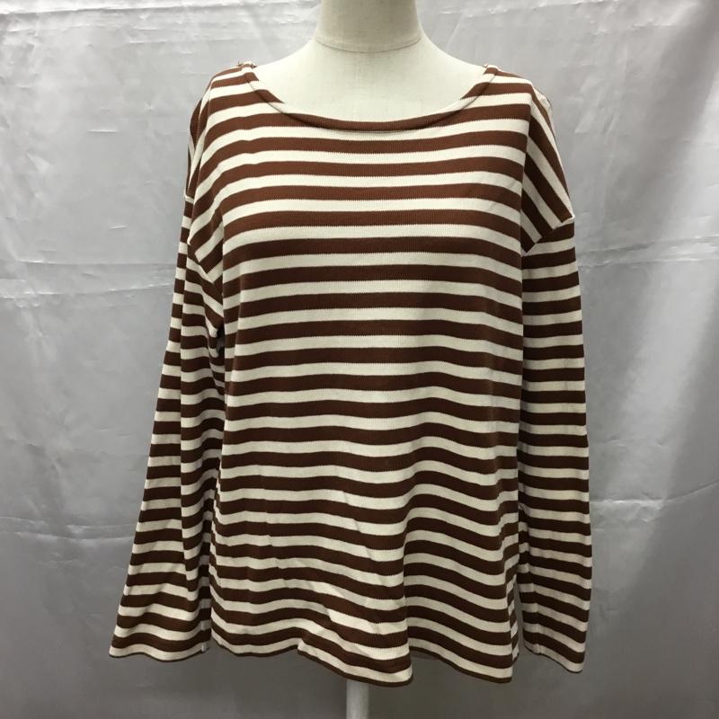サマンサモスモス Samansa Mos2 カットソー 長袖 1208165 FREE ボーダー柄 茶 / ブラウン / X ベージュ / ベージュ /  レディース USED 古着 中古 10107485