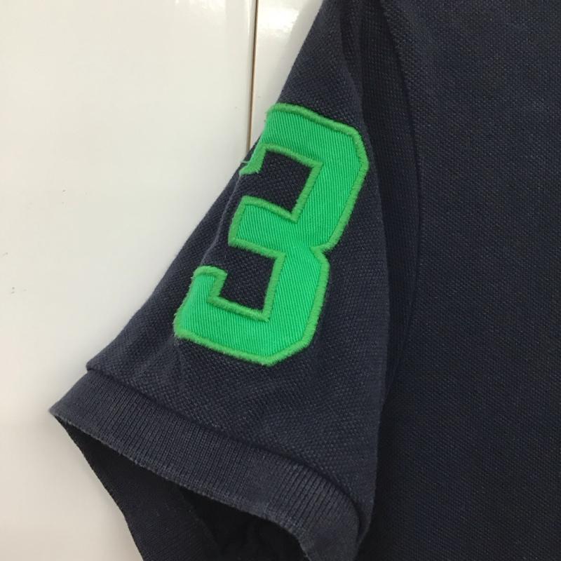 ポロラルフローレン POLO RALPH LAUREN ポロシャツ 半袖 半袖ポロシャツ 半袖カットソー カラーシャツ S ロゴ、文字 紺 / ネイビー / メンズ USED 古着 中古 10131499