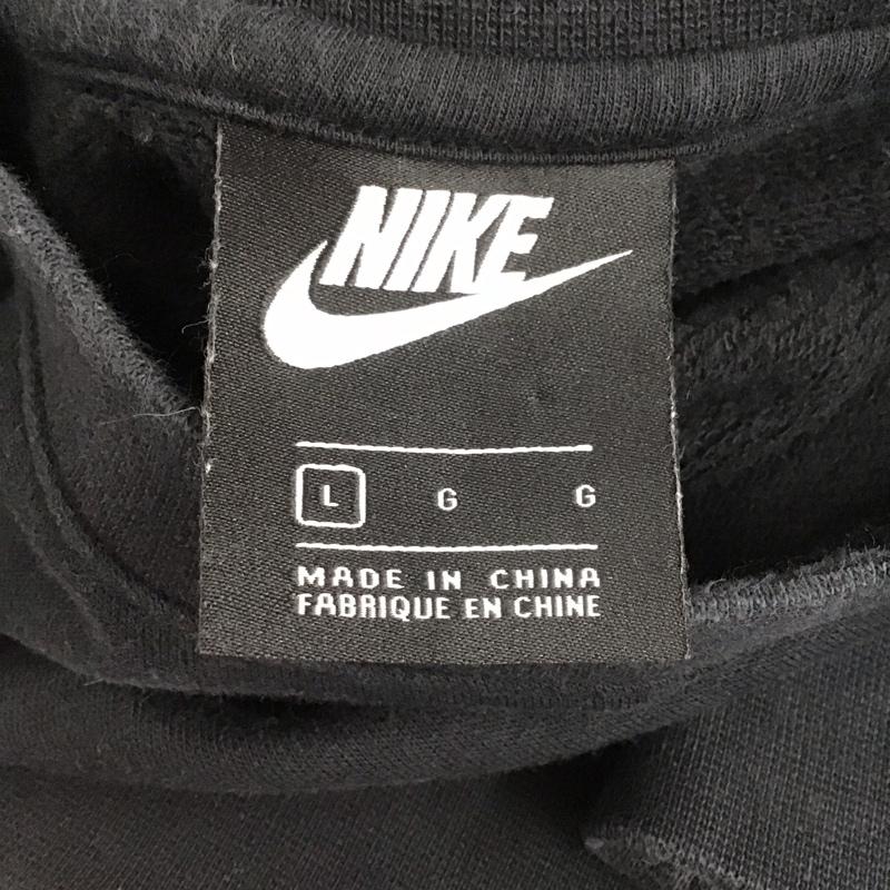 ナイキ NIKE トレーナー 長袖 長袖スウェット 長袖トレーナー リブカットソー スポーツウェア プリントトレーナー L ロゴ、文字 黒 / ブラック / メンズ USED 古着 中古 10110945