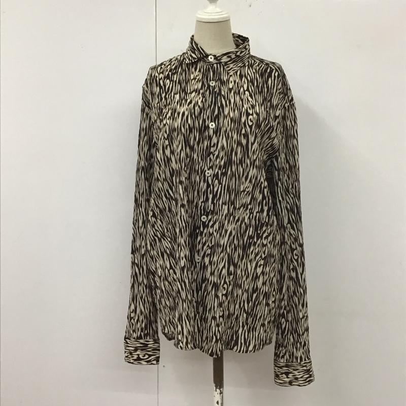 ザラ ZARA シャツ、ブラウス 長袖 6365 487 042 S アニマル柄 黒 / ブラック / X 茶 / ブラウン / X オフホワイト / オフホワイト / レディース USED 古着 中古 10112623