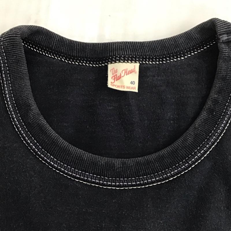 フラットヘッド The Flat Head Tシャツ 半袖 半袖カットソー プリントTシャツ クルーネックカットソー 40 プリント 黒 / ブラック /  メンズ USED 古着 中古 10111647