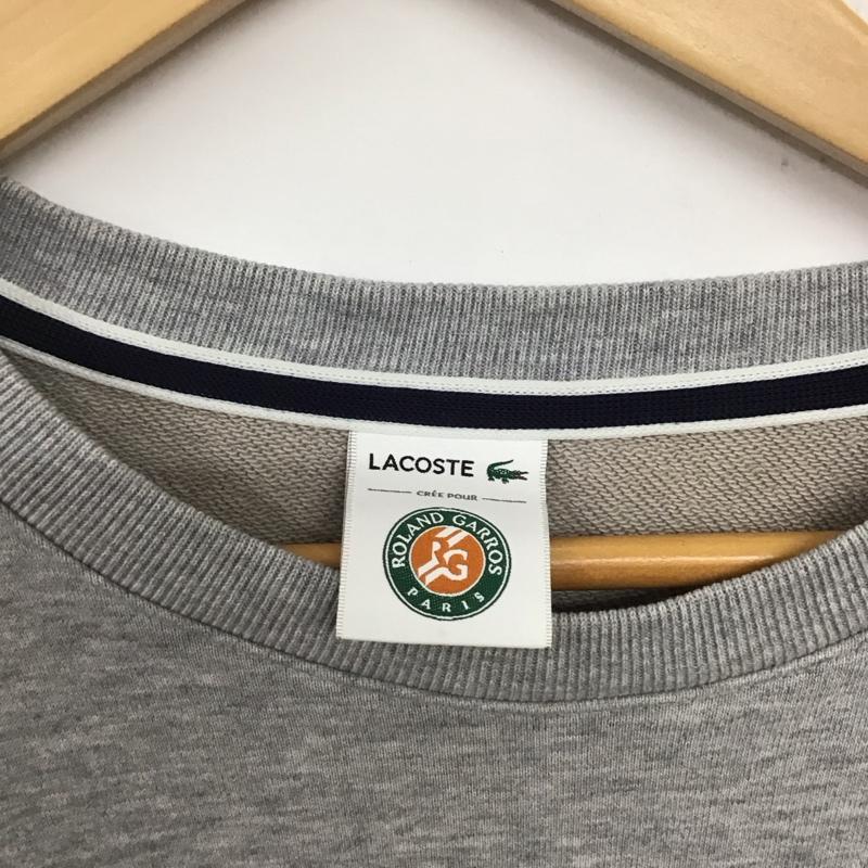 ラコステ LACOSTE トレーナー 長袖 長袖トレーナー スウェット クルーネック プルオーバー 3 プリント 灰 / グレー / メンズ USED 古着 中古 10134009