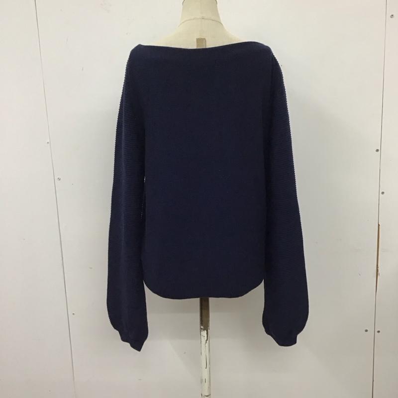 マウジー MOUSSY ニット、セーター 長袖 長袖ニットカットソー ニット セーター クルーネックニット FREE 無地 紺 / ネイビー / レディース USED 古着 中古 10117880