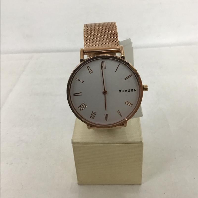 スカーゲン SKAGEN 腕時計 アナログ(クォーツ式) SKW2714 箱有 メッシュ ロゴ、文字 金 / ゴールド / レディース USED 古着 中古 10134108