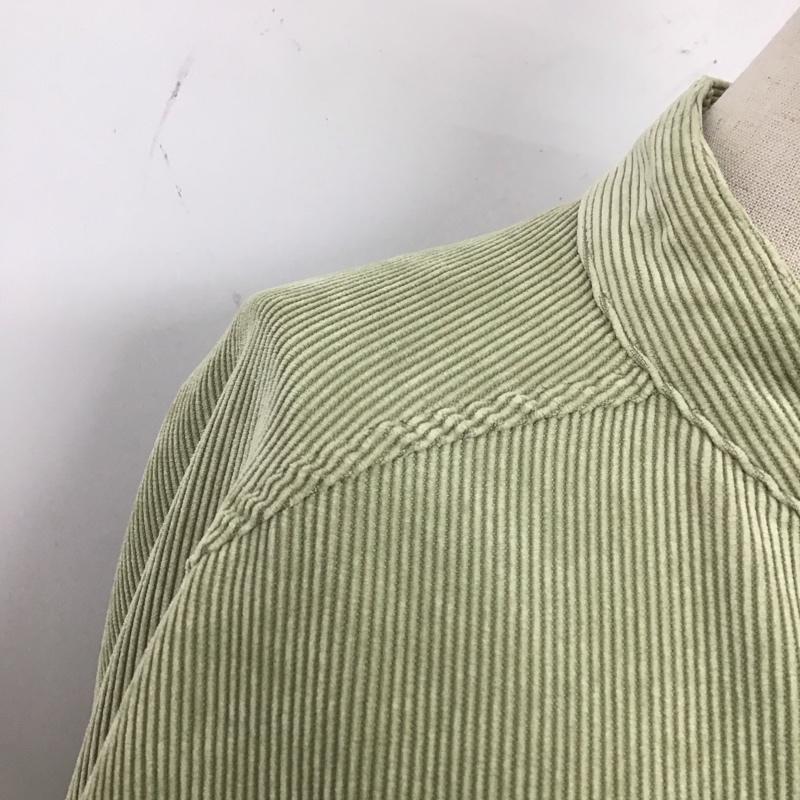 アイテムズ アーバンリサーチ ITEMS URBAN RESEARCH シャツ、ブラウス 長袖 長袖シャツ ノーカラーシャツ コーデュロイシャツ FREE 無地 緑 / グリーン / レディース USED 古着 中古 10123922