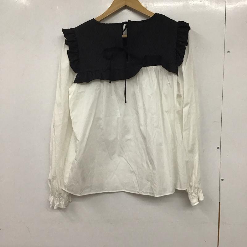ザラ ZARA シャツ、ブラウス 長袖 M 無地 白 / ホワイト / X 黒 / ブラック / レディース USED 古着 中古 10137412