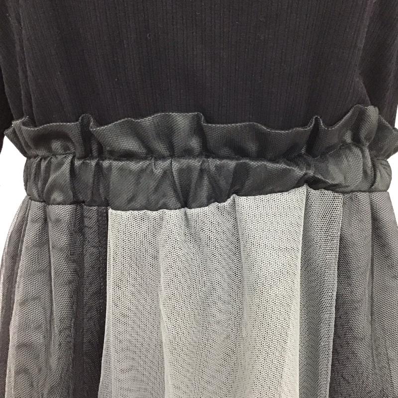 アクシーズファム axes femme ワンピース ロングスカート 半袖ロングワンピース フレアスカート レースワンピース M 無地 黒 / ブラック / レディース USED 古着 中古 10107717