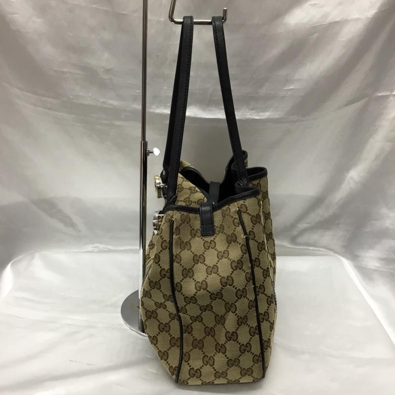 グッチ GUCCI トートバッグ トートバッグ 232957 GGキャンバス GGツインズ 総柄 黒 / ブラック / X ベージュ / ベージュ / レディース USED 古着 中古 10119657