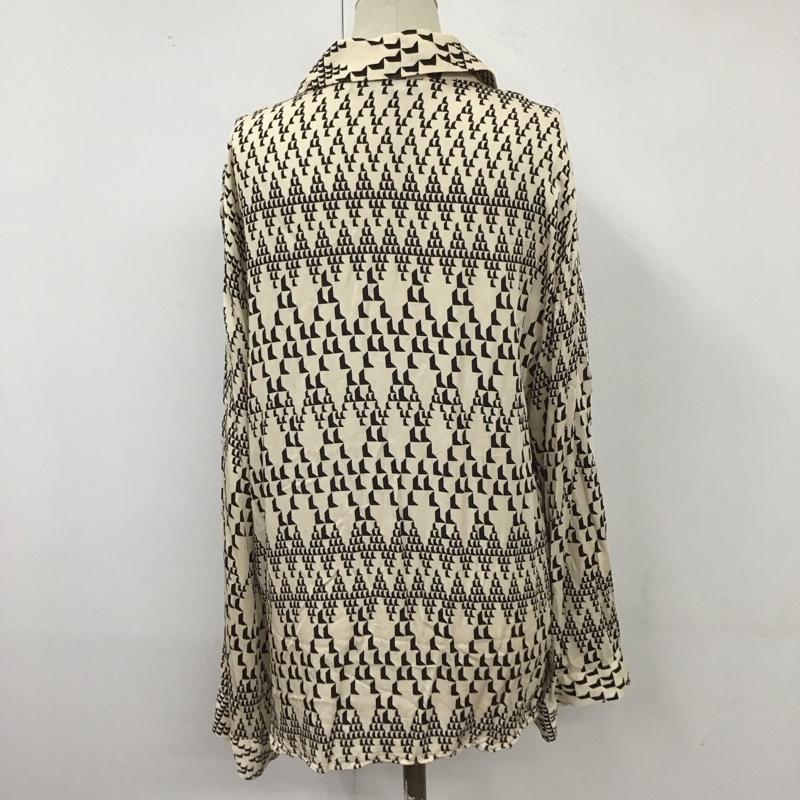 ザラ ZARA シャツ、ブラウス 長袖 長袖シャツ カラーシャツ 総柄シャツ 長袖カットソー L プリント ベージュ / ベージュ / レディース USED 古着 中古 10117995