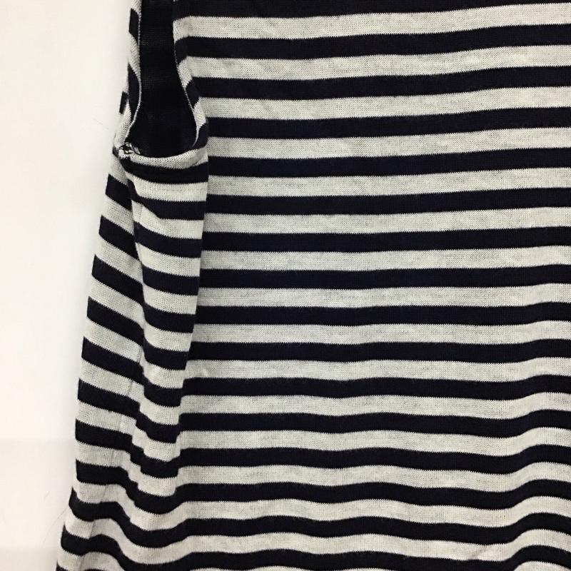 ジルスチュアート JILLSTUART タンクトップ タンクトップ ノースリーブカットソー カラーネック プルオーバー M ボーダー柄 灰 / グレー / X 黒 / ブラック / X 紺 / ネイビー / レディース USED 古着 中古 10136261