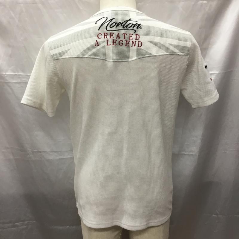 ノートン Norton カットソー 半袖 半袖カットソー ヘンリーネックカットソー プリントカットソー M ロゴ、文字 白 / ホワイト /  メンズ USED 古着 中古 10112304