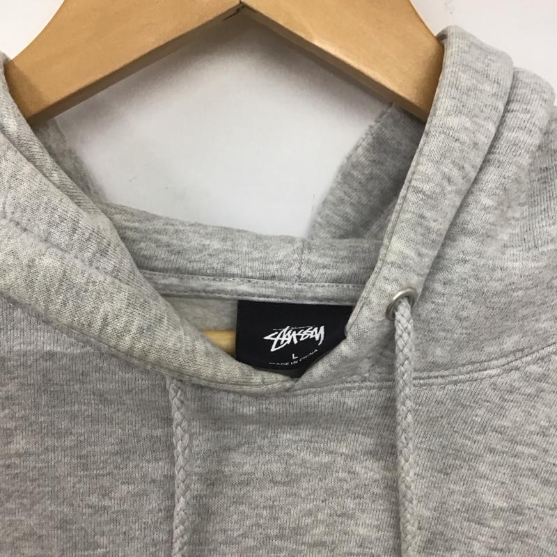 ステューシー STUSSY パーカー 長袖 長袖パーカー プルオーバーパーカー スウェット L ロゴ、文字 灰 / グレー / メンズ USED 古着 中古 10138596
