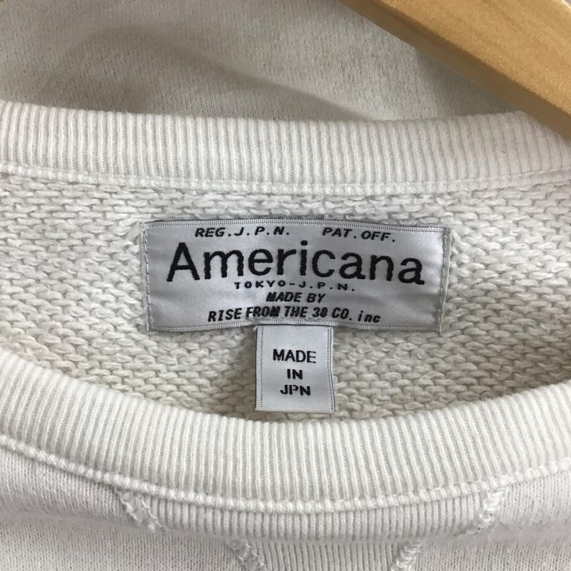 アメリカーナ AMERICANA トレーナー 長袖 スウェット ラグランスリーブ S ロゴ、文字 白 / ホワイト / レディース USED 古着 中古 10138509