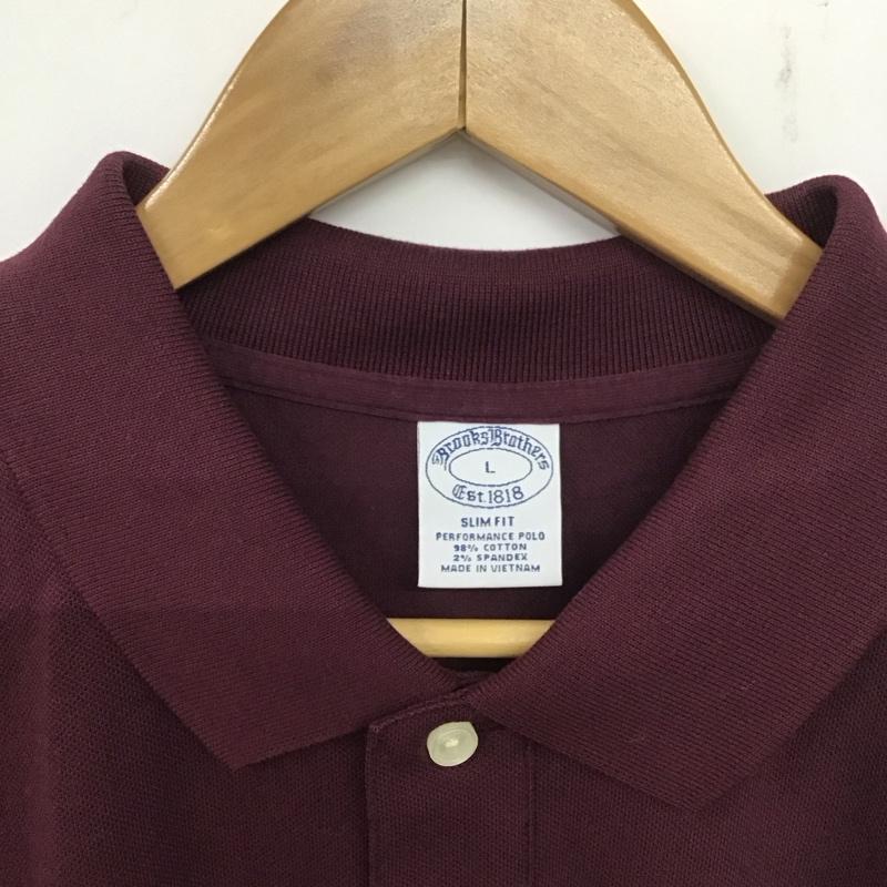 ブルックスブラザーズ BROOKS BROTHERS ポロシャツ 長袖 L ワンポイント えんじ / ワインレッド / メンズ USED 古着 中古 10139468
