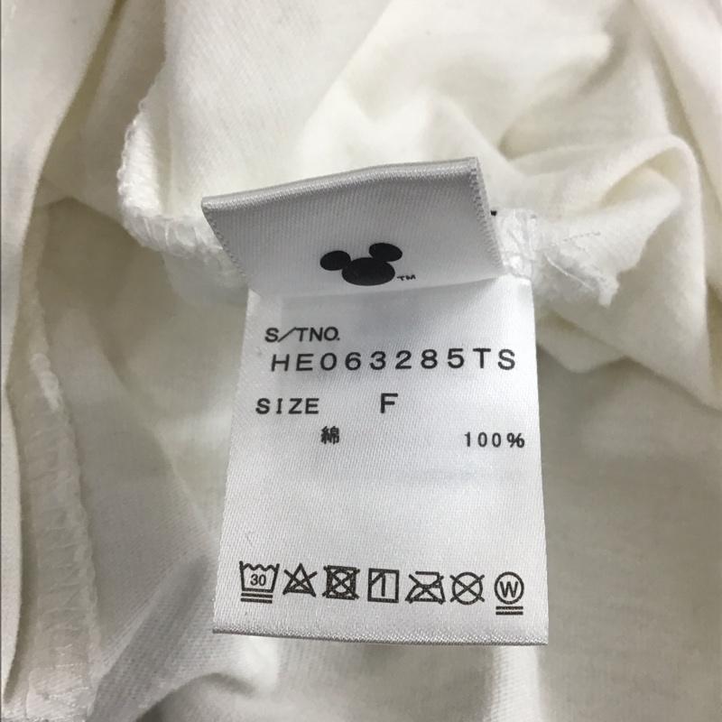 ヘザー Heather Tシャツ 半袖 HE063285TS ミッキー ディズニー FREE キャラクター 白 / ホワイト / X 黒 / ブラック / レディース USED 古着 中古 10109726
