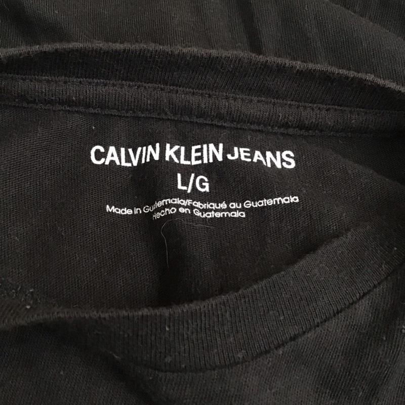 カルバン・クライン Calvin Klein Tシャツ 半袖 半袖カットソー プリントTシャツ クルーネックカットソー L プリント 黒 / ブラック / レディース USED 古着 中古 10115917