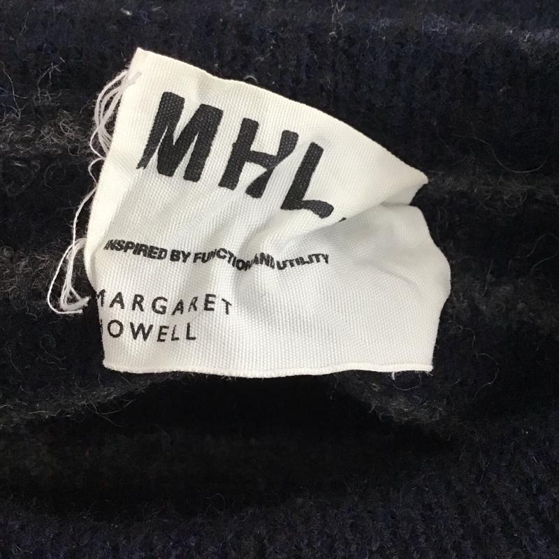 エムエイチエル MHL. ニット、セーター 長袖 595-5263510 クルーネック ウール 2 ボーダー柄 紺 / ネイビー / X 灰 / グレー / レディース USED 古着 中古 10122565