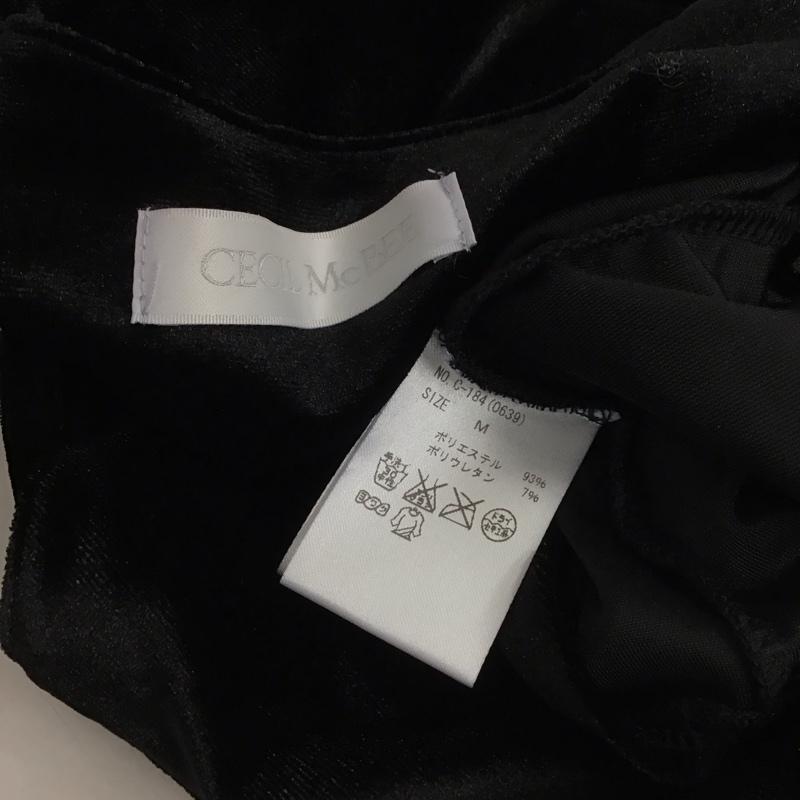 セシルマクビー CECIL McBEE セットアップ セットアップ セットアップ キャミソール ワイドパンツ 2点セット ヴェルベット M 無地 黒 / ブラック / レディース USED 古着 中古 10138402