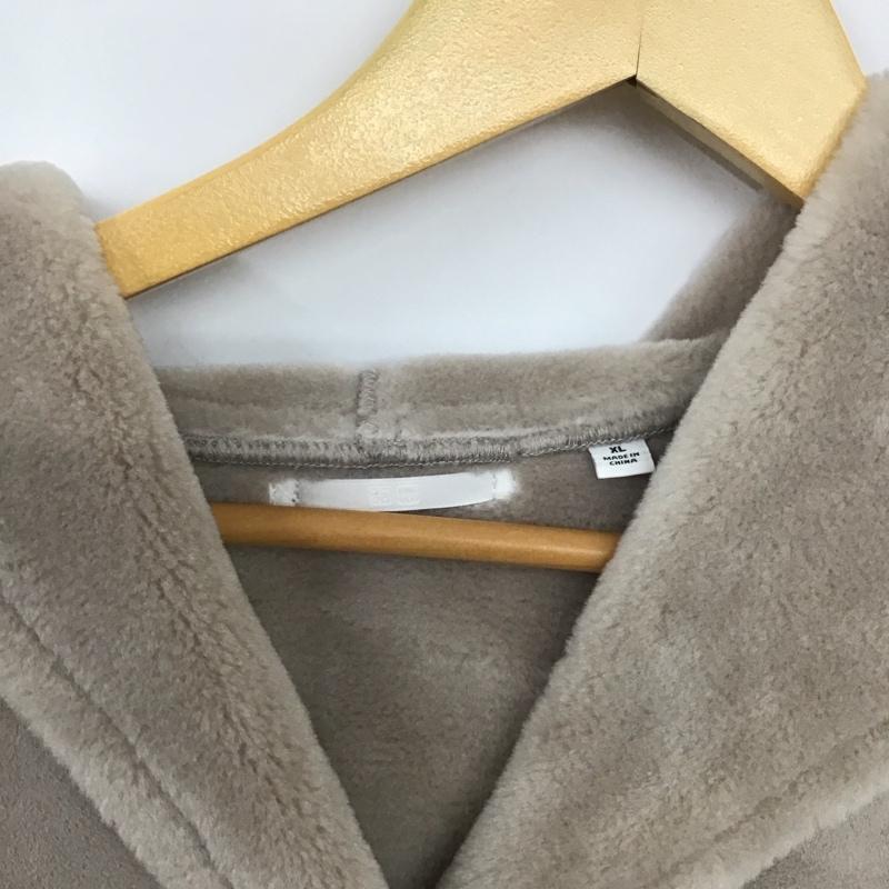 ユニクロ UNIQLO コート コート一般 212-409857 ムートンタッチフーデットコート ロングコート XL 無地 ベージュ / ベージュ / レディース USED 古着 中古 10132643