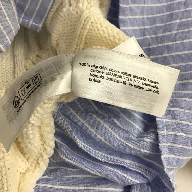 ザラ ZARA カットソー 半袖 半袖カットソー 半袖ニットシャツ L ストライプ X 総柄 白 / ホワイト / X 水色 / ライトブルー / X アイボリー / アイボリー / レディース USED 古着 中古 10144302