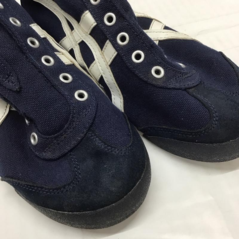 オニツカタイガー ONITSUKA TIGER スニーカー スニーカー TH3K0N スリッポン MEXICO 66 23cm 23.0cm ロゴ、文字 紺 / ネイビー / レディース USED 古着 中古 10118769