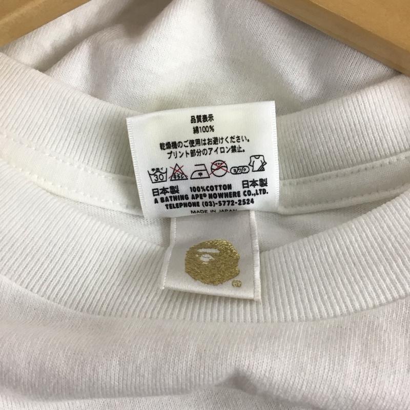 アベイシングエイプ A BATHING APE Tシャツ 半袖 半袖カットソー プリントTシャツ クルーネックカットソー スポンジボブ L プリント 白 / ホワイト / メンズ USED 古着 中古 10131634