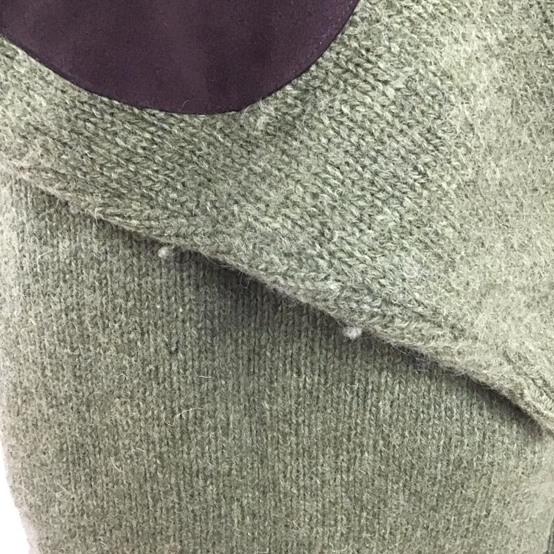 エルエルビーン L.L.Bean ニット、セーター 長袖 0 HLV5 エルボーパッチ ショールカラー M 無地 緑 / グリーン / メンズ USED 古着 中古 10112653