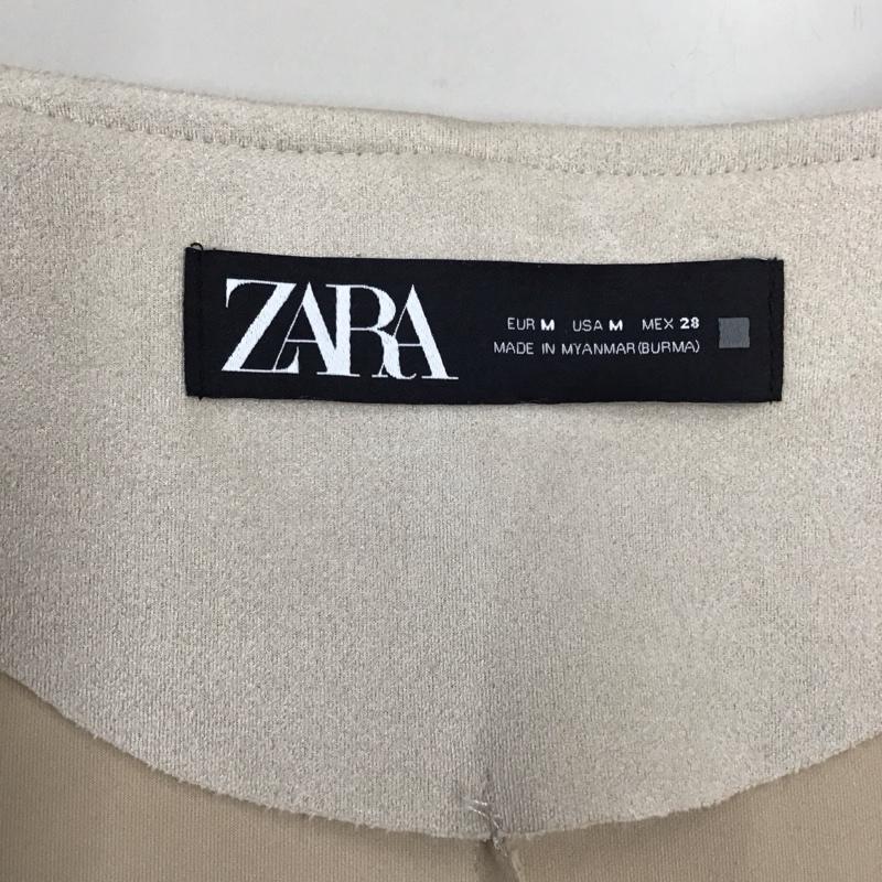 ザラ ZARA コート コート一般 3046 134 711 ノーカラー フェイクスエード フリンジ M 刺繍 アイボリー / アイボリー / レディース USED 古着 中古 10118400