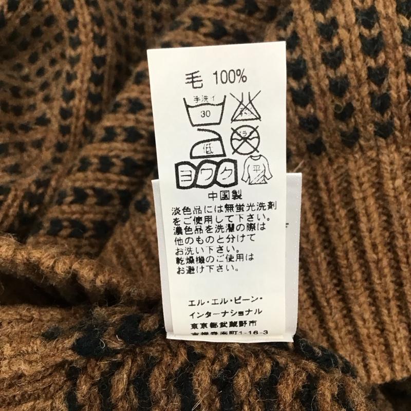 エルエルビーン L.L.Bean ニット、セーター 長袖 長袖ニットカットソー ニット セーター クルーネックニット M 総柄 茶 / ブラウン / メンズ USED 古着 中古 10111804