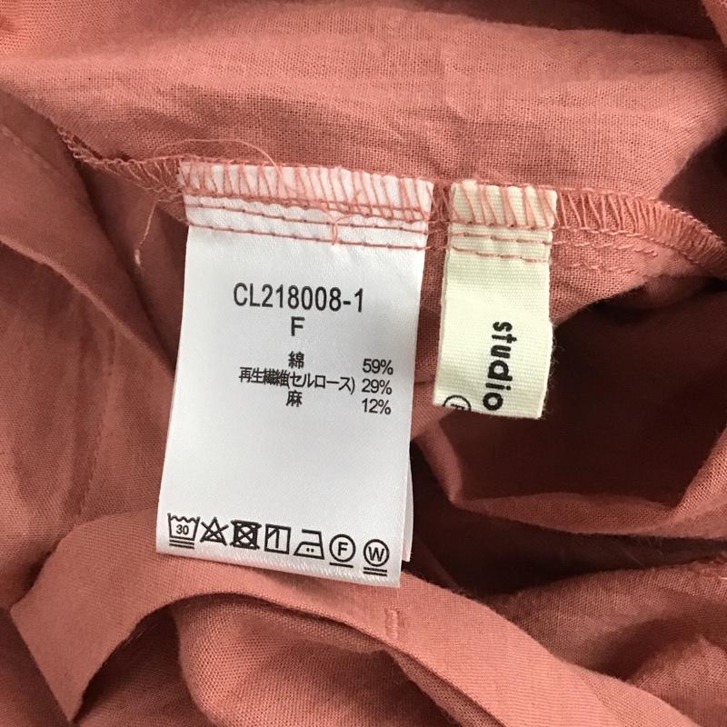 スタディオクリップ studio CLIP ワンピース ひざ丈スカート cl218008-1 長袖ブラウス シャツワンピース FREE 無地 桃 / ピンク / レディース USED 古着 中古 10145372