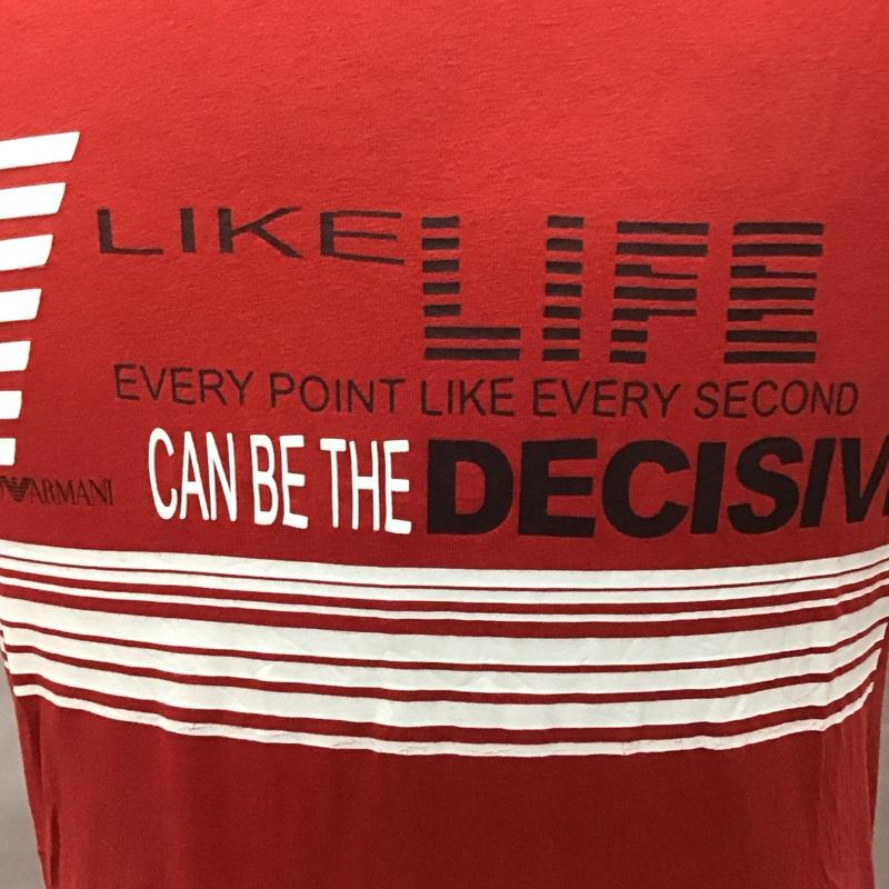 エンポリオアルマーニ EMPORIO ARMANI Tシャツ 半袖 EA7 クルーネック S ロゴ、文字 赤 / レッド / レディース USED 古着 中古 10118028