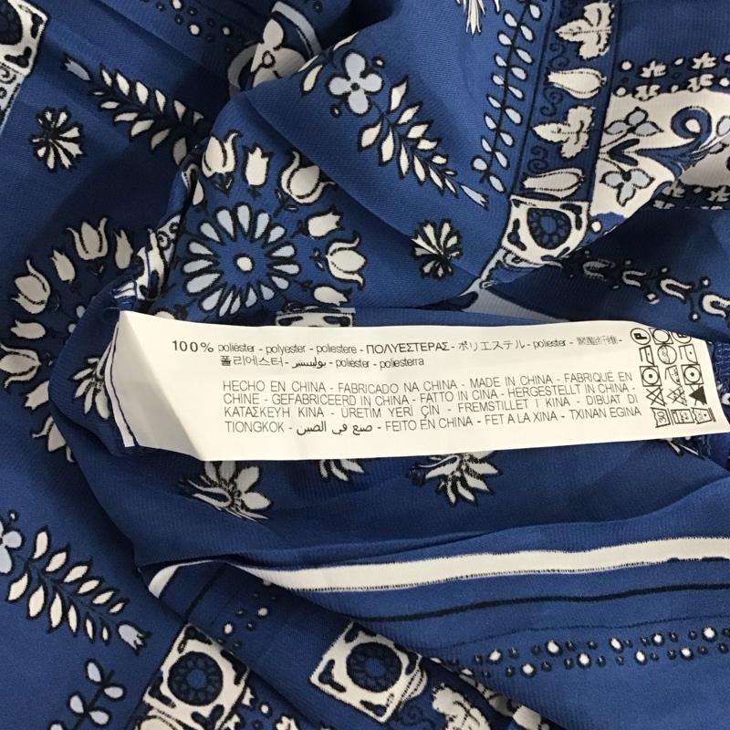 ザラ ZARA ワンピース ひざ丈スカート S プリント X 総柄 青 / ブルー / レディース USED 古着 中古 10139863