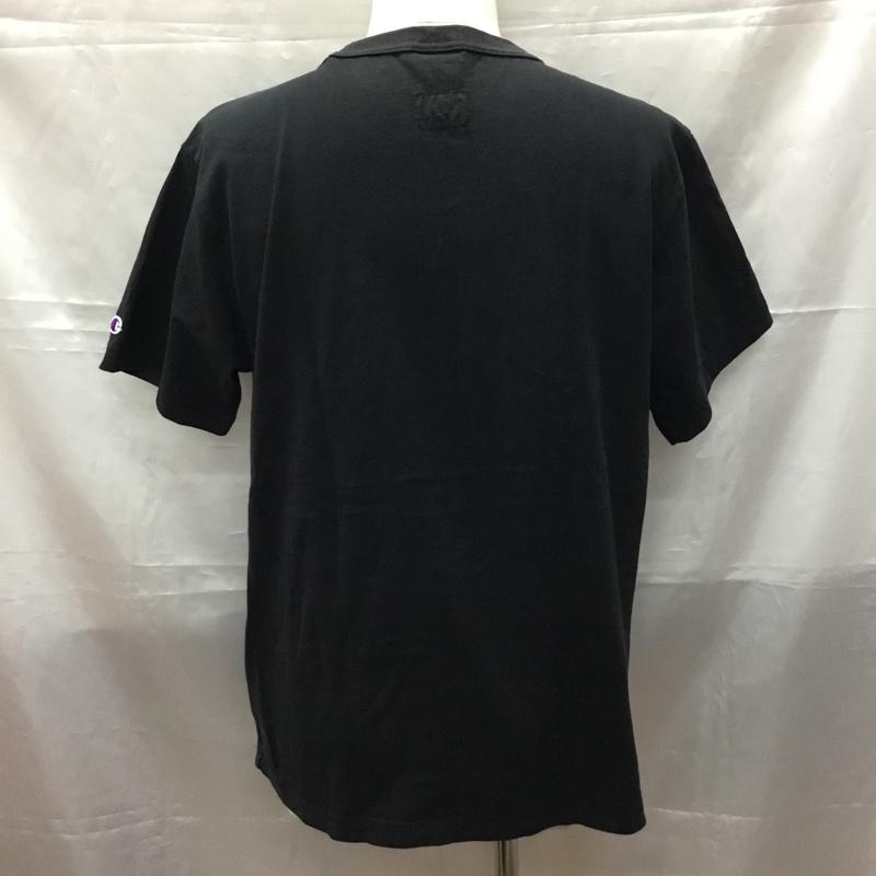 ステューシー STUSSY Tシャツ 半袖 c8-h342 STUSSY×Champion WorldTourTee 半袖カットソー プリントTシャツ L プリント 黒 / ブラック / メンズ USED 古着 中古 10108242