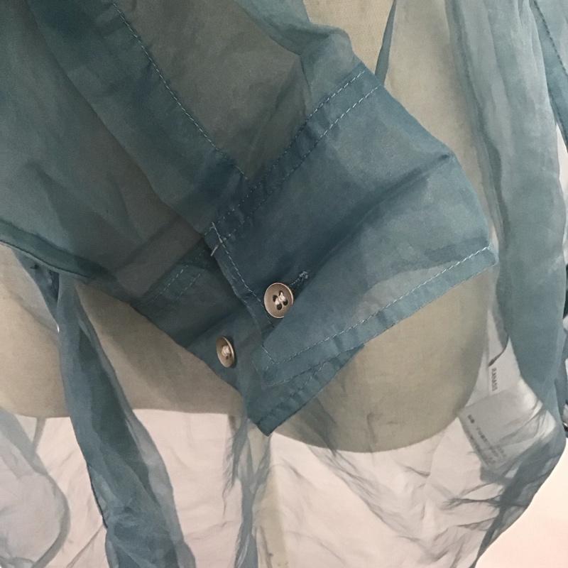 ジーナシス JEANASIS シャツ、ブラウス 長袖 JS063348MC シアー バンドカラーシャツ FREE 無地 青 / ブルー / レディース USED 古着 中古 10122677