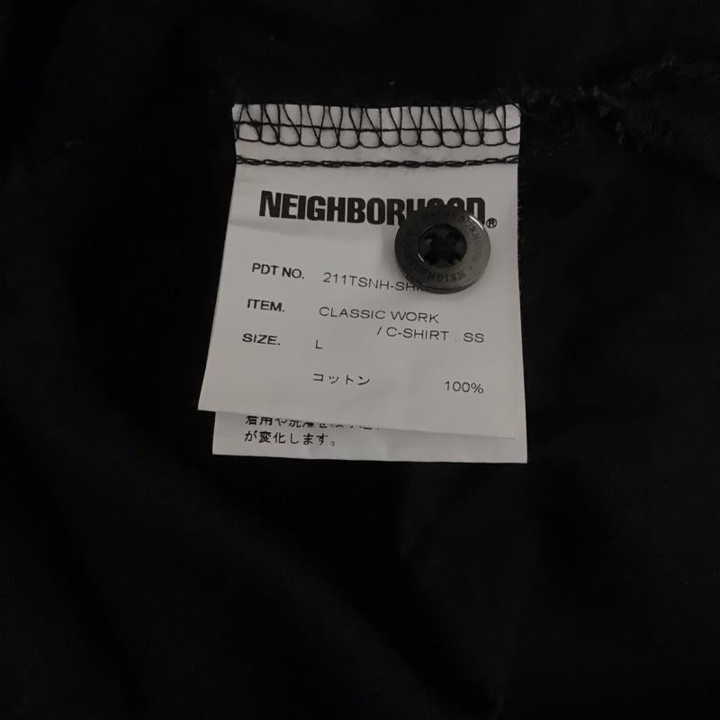 ネイバーフッド NEIGHBORHOOD シャツ、ブラウス 半袖 211tsnh-shm02 21SS CLASSICWORKC-SHIRT 半袖シャツ L ロゴ、文字 黒 / ブラック / メンズ USED 古着 中古 10128640